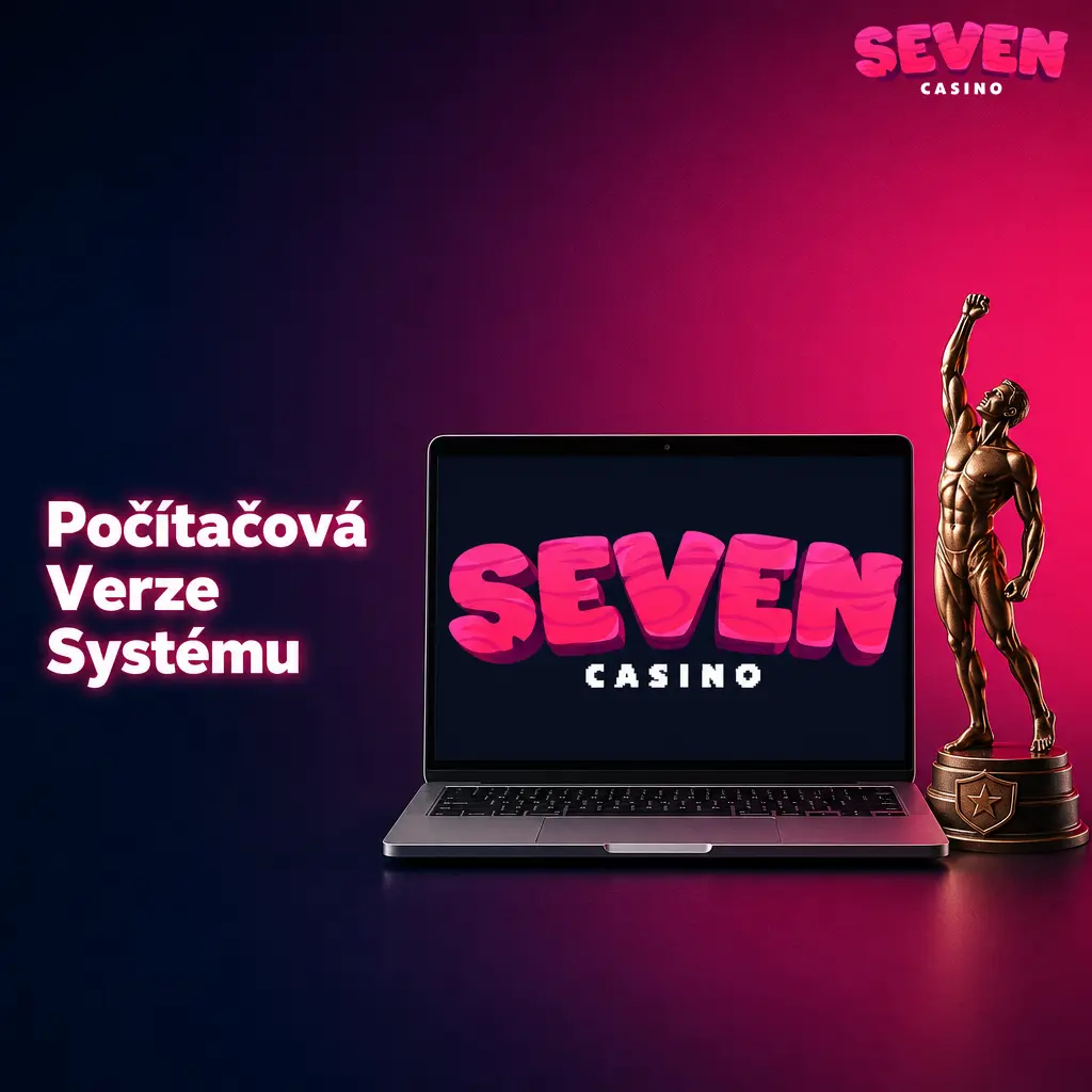Počítačová verze rozhraní webu Seven casino pro stolní počítače.