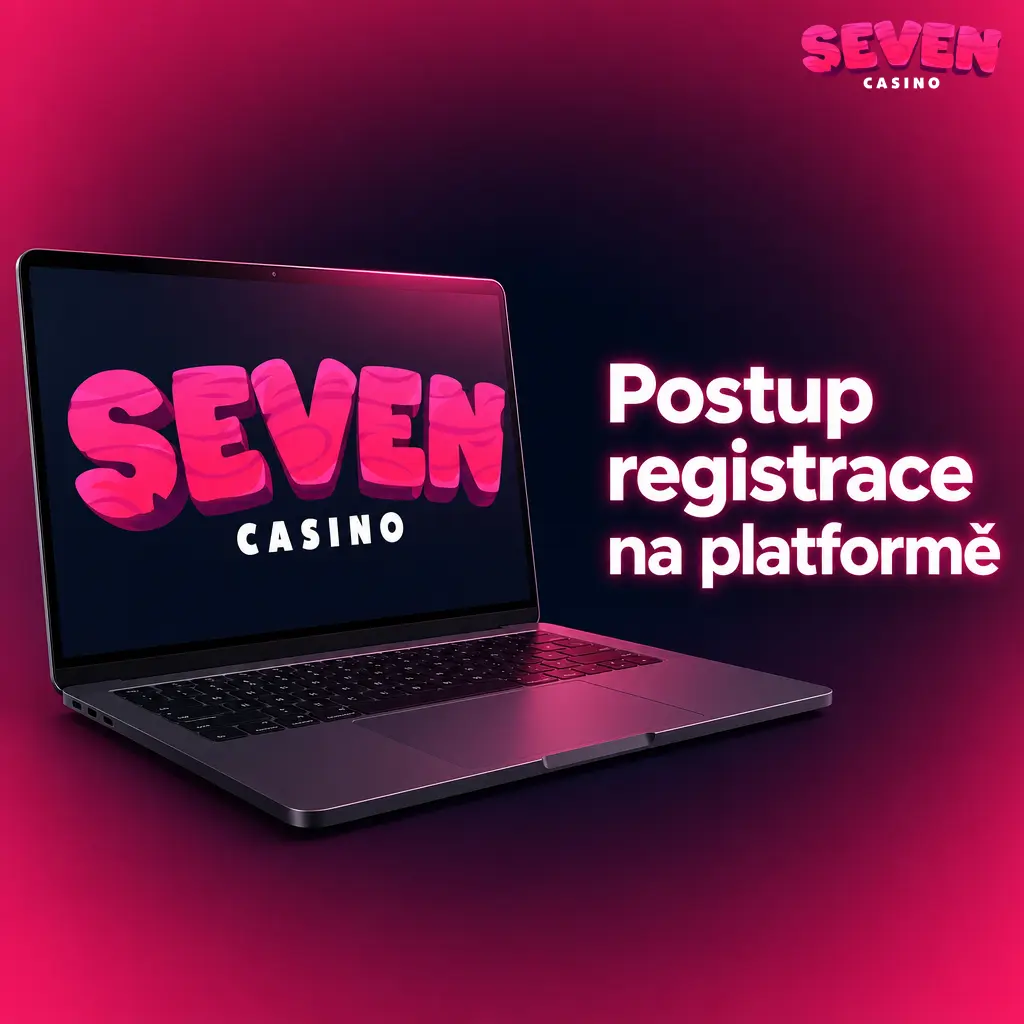 Postup registrace u Seven casino: vyplnění osobních údajů, volba měny a ověření e-mailu.