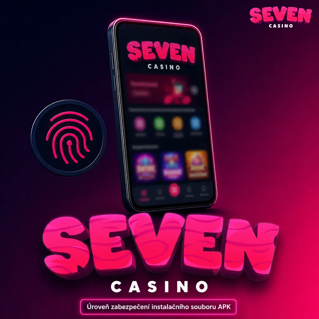 Zabezpečený instalační soubor APK aplikace Seven casino s moderním SSL šifrováním.